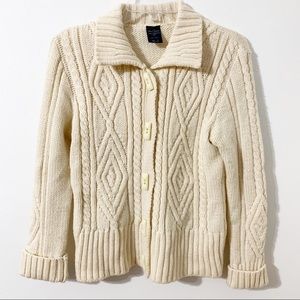 Paul James 100% Wool Cardigan Fisherman’s Sweater